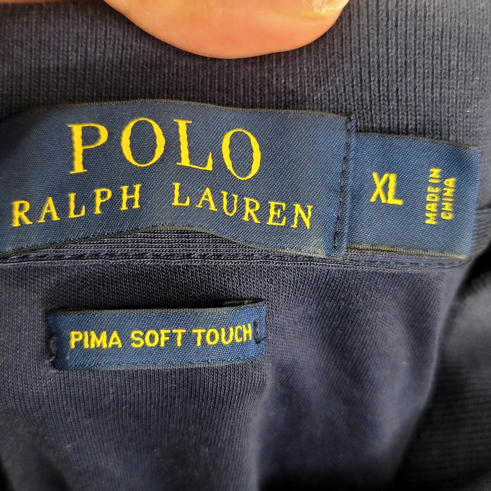 Polo Ralph Lauren Mens LUXURY Pima Soft Touch Classic Fit Polo Shirt Blue XL - Picture 7 of 9